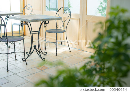 Cafe interior wooden sash 90340654