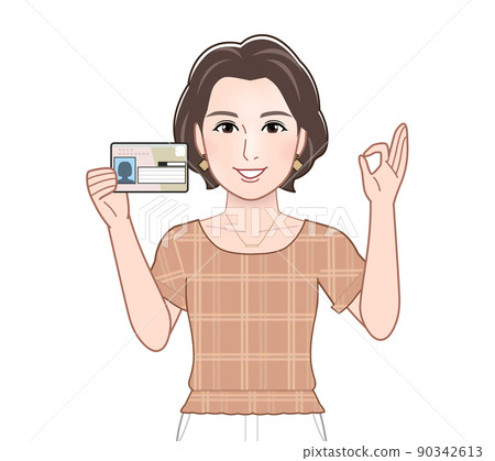 穿著夏裝的年輕女子 90342613