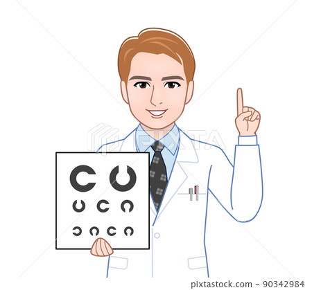 實驗室外套的棕色頭髮的人 實驗室外套的棕色頭髮的人 90342984
