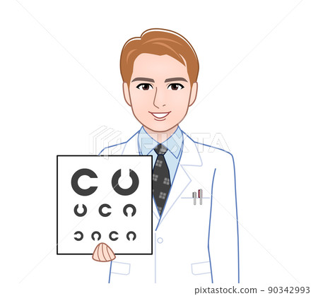 實驗室外套的棕色頭髮的人 實驗室外套的棕色頭髮的人 90342993