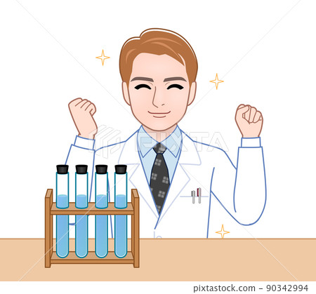 實驗室外套的棕色頭髮的人 實驗室外套的棕色頭髮的人 90342994