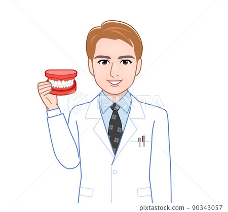Brown-haired man in a lab coat Brown-haired man in a lab coat 90343057