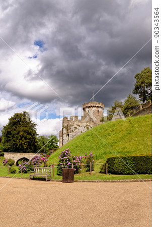 Medieval Warwick Castle in Warwickshire - England 90343564