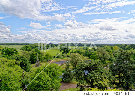 Medieval Warwick Castle in Warwickshire - England 90343613