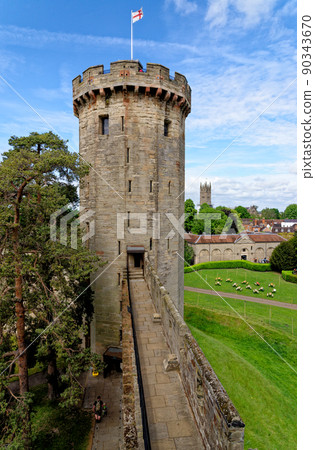 Medieval Warwick Castle in Warwickshire - England Medieval Warwick Castle in Warwickshire - England 90343670