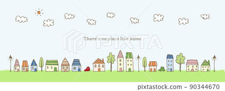 Hand-painted cityscape illustration Hand-painted cityscape illustration 90344670