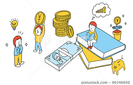 人們學習金錢和資產管理的插圖 90346698