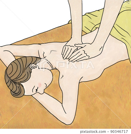 用淋巴背部按摩放鬆的女人 90346717