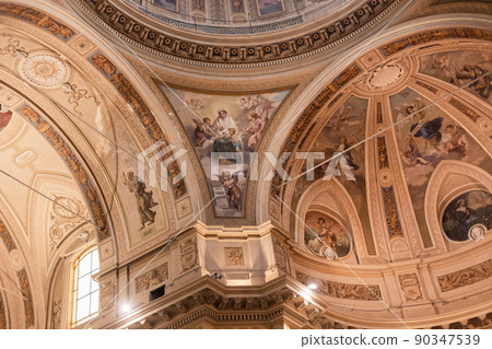 beautiful interior of italian catholic church antique architecture 90347539