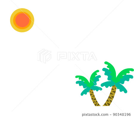 永恆的夏天、太陽和棕櫚樹框架 永恆的夏天、太陽和棕櫚樹框架 90348196