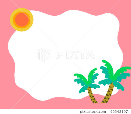 永恆的夏天、太陽和棕櫚樹框架 永恆的夏天、太陽和棕櫚樹框架 90348197