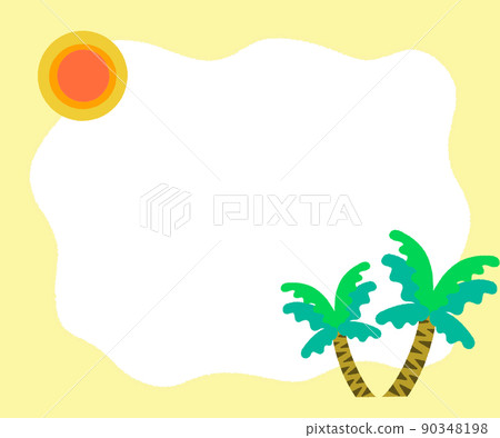 永恆的夏天、太陽和棕櫚樹框架 永恆的夏天、太陽和棕櫚樹框架 90348198