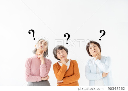 Worried, worried, old-age senior woman 90348262