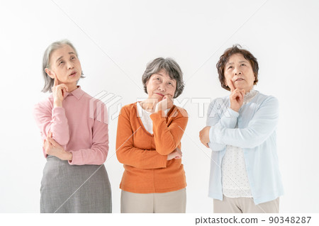 擔心,擔心,老年高級婦女 擔心,擔心,老年高級婦女 90348287