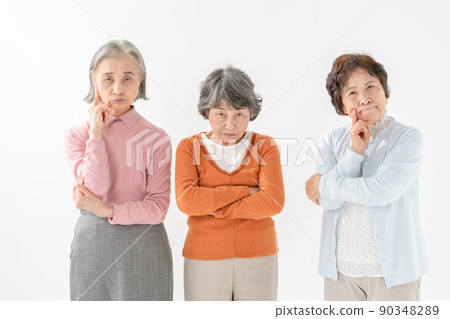 Worried, worried, old-age senior woman 90348289