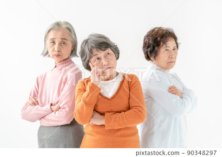 Worried, worried, old-age senior woman 90348297