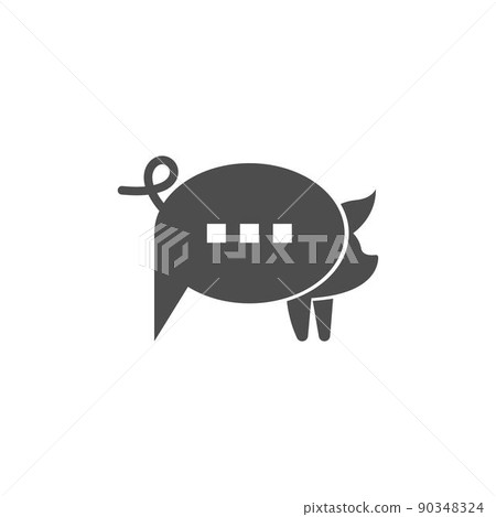 Pig icon logo design concept illustration template 90348324