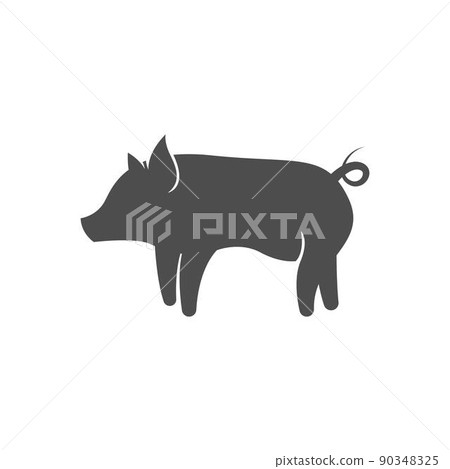 Pig icon logo design concept illustration template 90348325