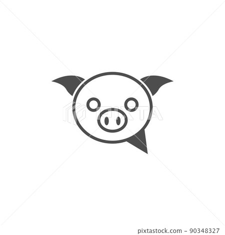 Pig icon logo design concept illustration template 90348327