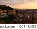 beautiful view of city of Lisbon at sunset 90348458