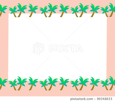 永恆的夏天、太陽和棕櫚樹框架 90348633