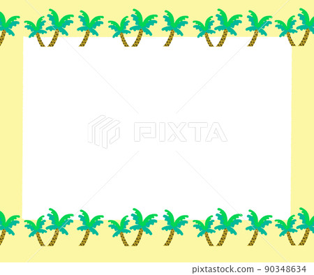 Everlasting summer, sun and palm tree frame 90348634