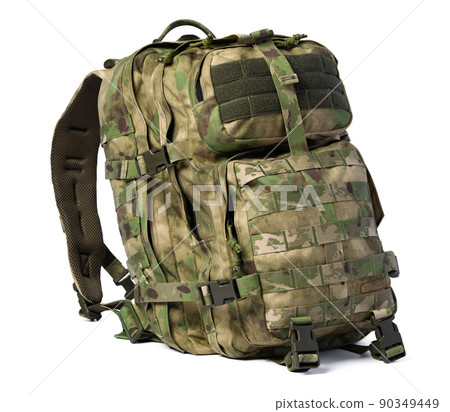 Military backpack isolated on a white background. 90349449