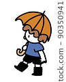 A boy popping an umbrella 90350941