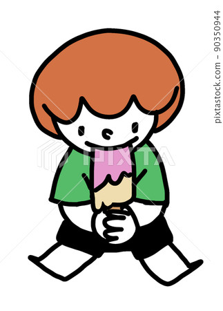 A boy who eats ice cream A boy who eats ice cream 90350944