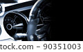 Close up of dashboard with black copyspace 90351003