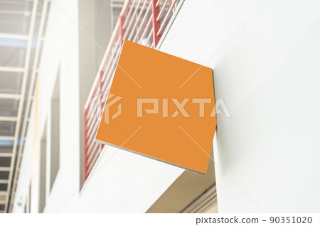 Mockup of an orange shop sign 90351020