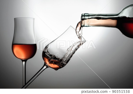 Glasses of premium alcohol. 90351538