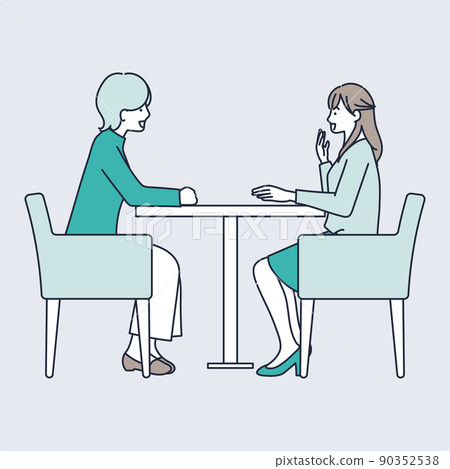 Illustration material of talking women Illustration material of talking women 90352538