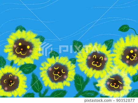 像獅子一樣享受夏天的向日葵 90352877