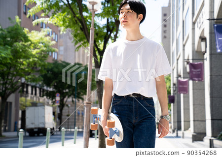 Cool men and skateboard street snap street fashion Cool men and skateboard street snap street fashion 90354268