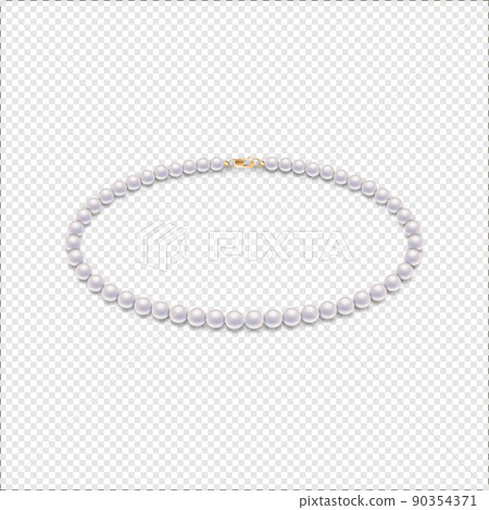 Realistic vector pearl necklace icon. Closeup... - Stock Illustration [90354371] - PIXTA