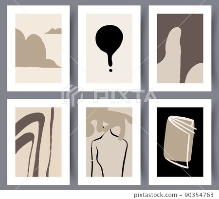 Set of minimalistic printable art wall posters  90354763