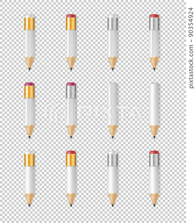 Vector small, short pencil icon set isolated 90354924
