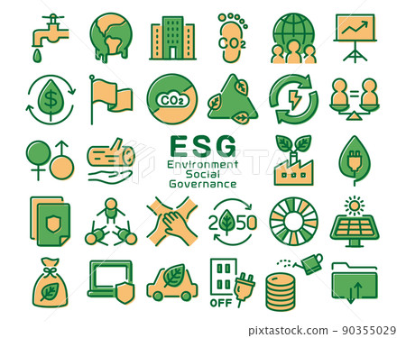 ESG colorful icon set - Stock Illustration [90355029] - PIXTA