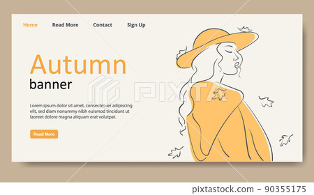 Hello autumn vector illustration. Decorative autumn greeting card Hello autumn vector illustration. Decorative autumn greeting card 90355175