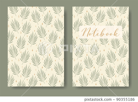 Cover design with palm leaves and stars Cover design with palm leaves and stars 90355186