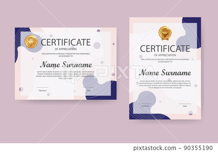 Certificate of appreciation template, gold color Certificate of appreciation template, gold color 90355190