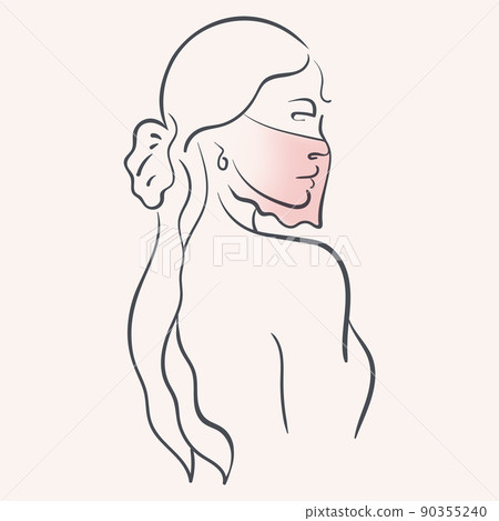 Woman east type. Woman in traditional costume Woman east type. Woman in traditional costume 90355240