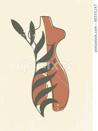 Abstract woman body, minimalist printable wall art 90355247