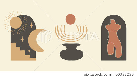 Modern minimalist abstract aesthetic illustrations Modern minimalist abstract aesthetic illustrations 90355256