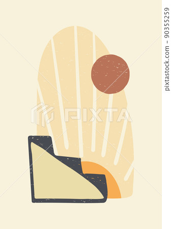 Trendy minimalist abstract landscape illustration Trendy minimalist abstract landscape illustration 90355259