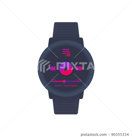 Music player app for smart watch, vector design Music player app for smart watch, vector design 90355334