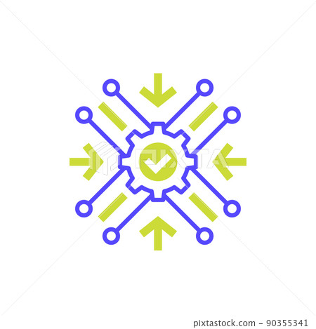 Integration process icon with a gear Integration process icon with a gear 90355341
