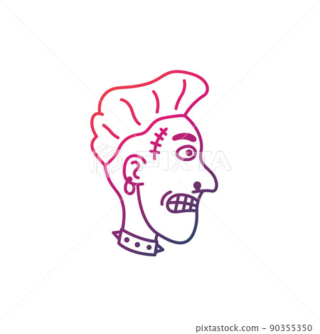 punk head in profile, vector punk head in profile, vector 90355350