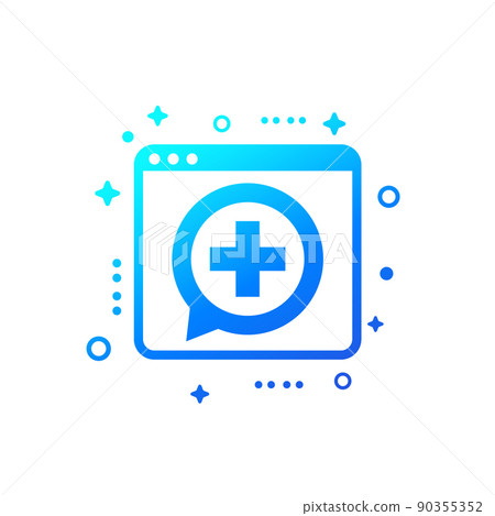 online medical help icon, vector online medical help icon, vector 90355352